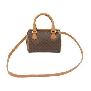 Celine Macadam Bag Handbag Shoulder Brown Leather